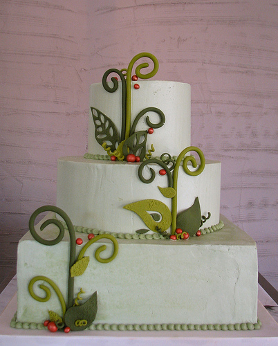 Lacy Leaf Wedding Cake by Whipped Bakeshop