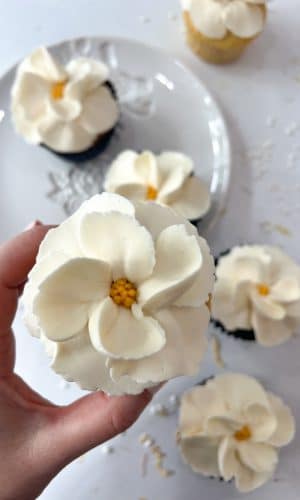 Magnolia flower cupcakes by Whipped Bakeshop, Philadelphia