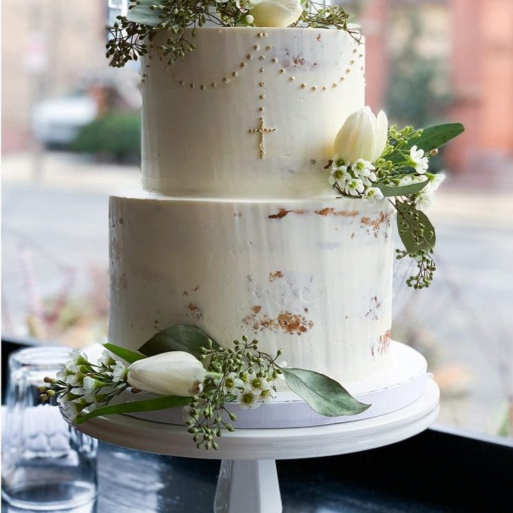 Naked christening cake
