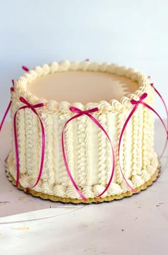 Ribbon & Ruffle celebration cake by Whipped Bakeshop in Philadelphia
