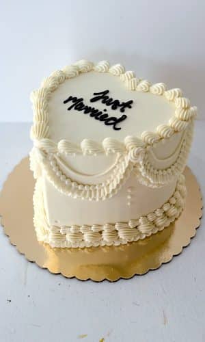 Vintage heart cake by Whipped Bakeshop in Philadelphia